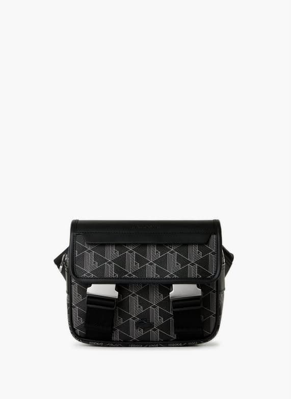 Messenger bag noir géométrique